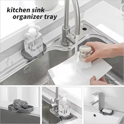 Silicone Soap Dish with Drain 1 Pcs Grey