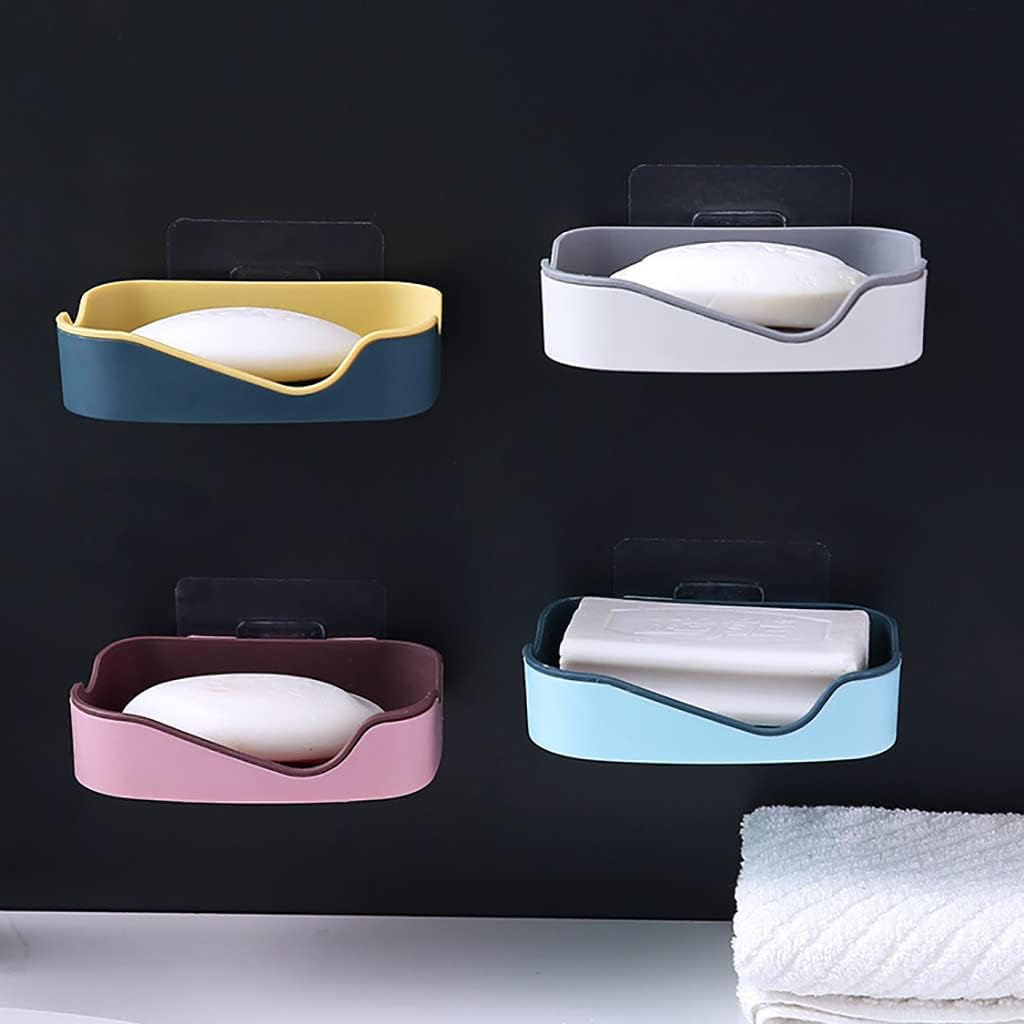 Wall-Mounted Plastic Soap Holder with Drainage