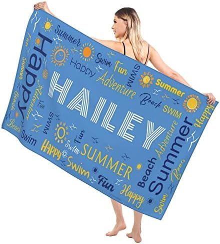 Personalized Beach Towel with Name Text 1