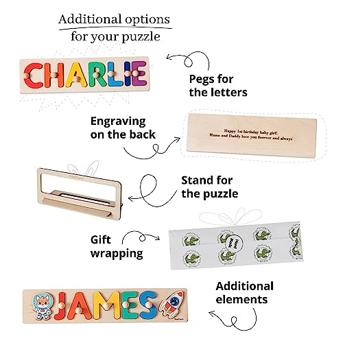 Personalized Wooden Name Puzzle with Rainbow Colors