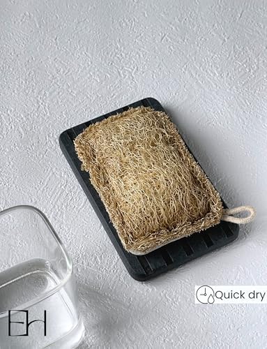 EXCHUES Diatomite Soap Dish with Silicone Feet Gray 1