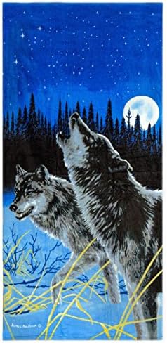 Crover Midnight Timberwolves Print Beach Towel 28x59