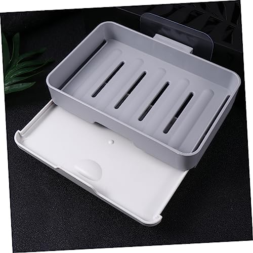 Wall-Mounted Draining Soap Dish Holder - Dark Grey Single Layer