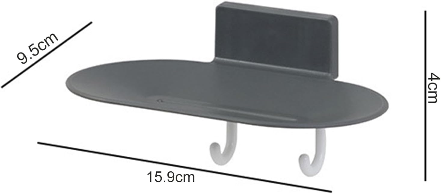 Curfair 2Pcs Wall Mount Soap Holder with No Trace Adhesive Dark Gray