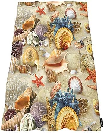 Moslion Soft Bath Towels Seashells Starfish