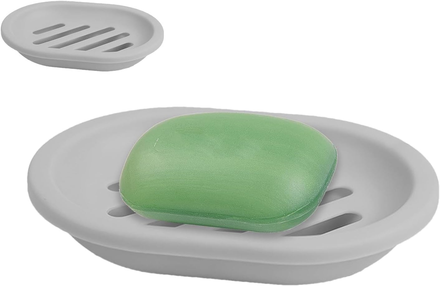 Sturdy Soap Holder with Drain 52x398x1 Inch Gray