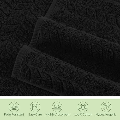 Elegant Comfort 6-Piece Turkish Cotton Towel Set - Black
