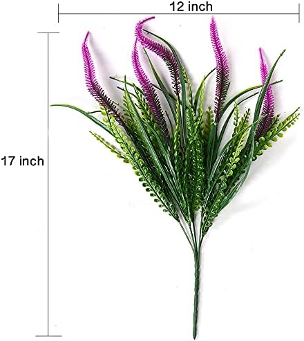 Dycica SLanC Artificial Lavender Plants UV Resistant Outdoor Indoor Bushes