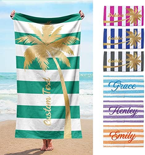 Custom Beach Towel - Personalized with Name Initials