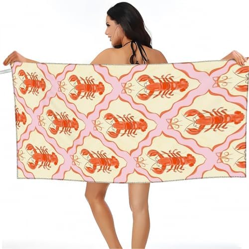 Lobster Fluffy Oversized Beach Towel 32x64 Inch