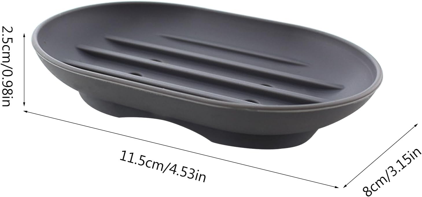 Flexible Silicone Soap Tray 2 Pack for Shower Bath Kitchen