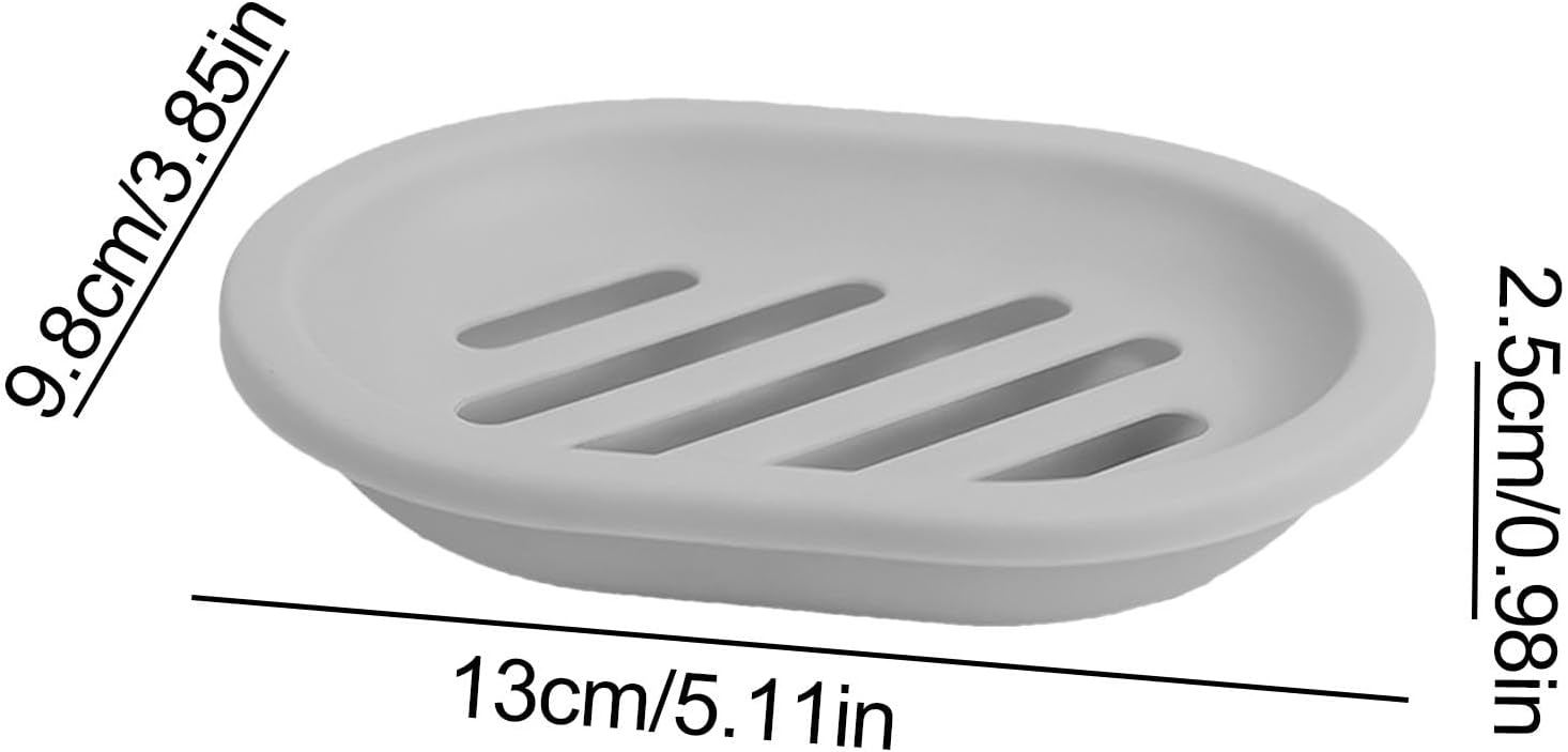 Sturdy Soap Holder with Drain 52x398x1 Inch Gray
