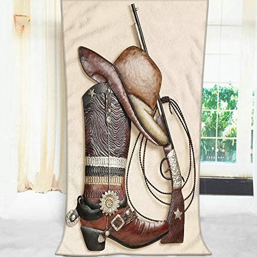 Moslion Comfy Bath Towel with Gun Pattern