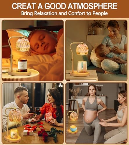 Elegant Adjustable Gold Candle Warmer Lamp with Timer Dimmer