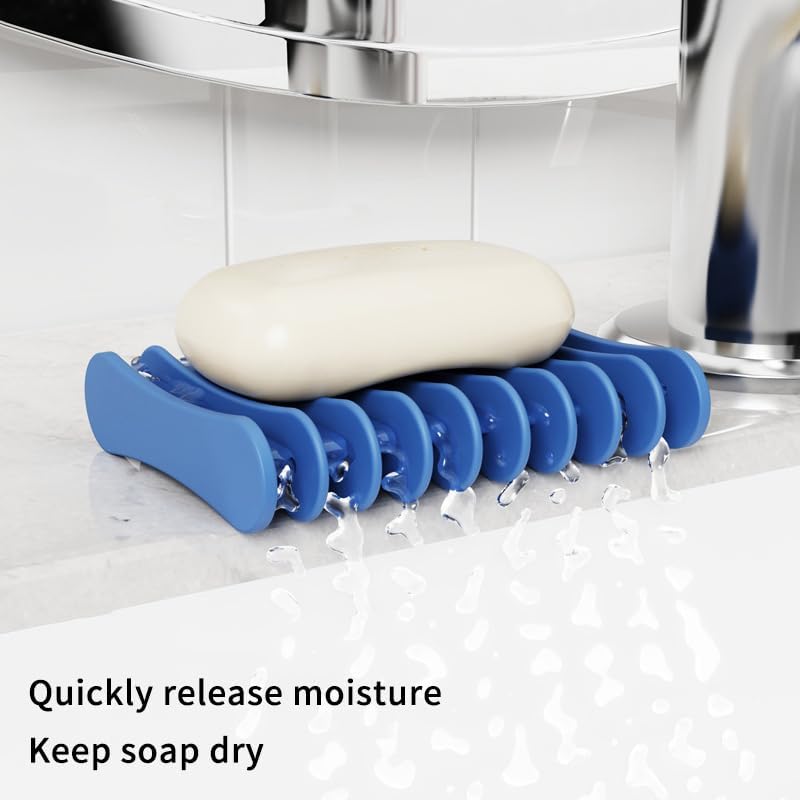 Silicone Soap Dish with Drainage and Non-Slip Base