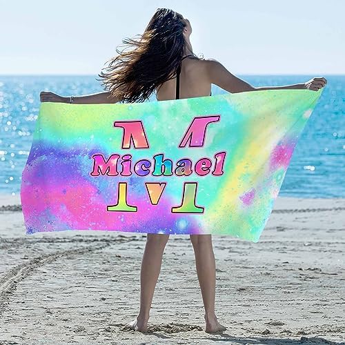 Artsadd Personalized Beach Towel with Initials