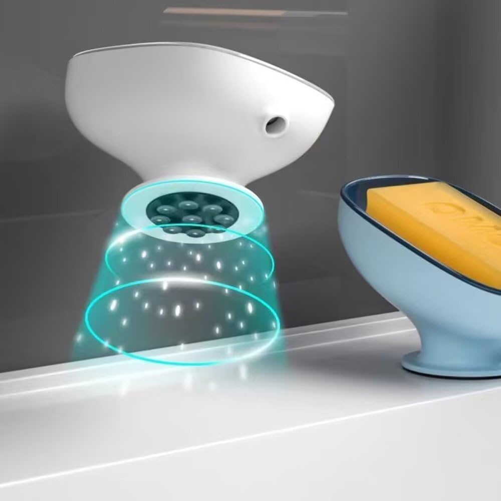 FABEILAI Suction Soap Holder Self Draining No Drilling Gray