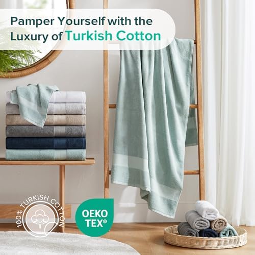 Comfort Spaces Turkish Bath Towel Set 35x70 Seafoam Green 1
