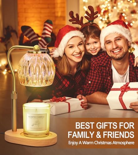 Elegant Adjustable Gold Candle Warmer Lamp with Timer Dimmer