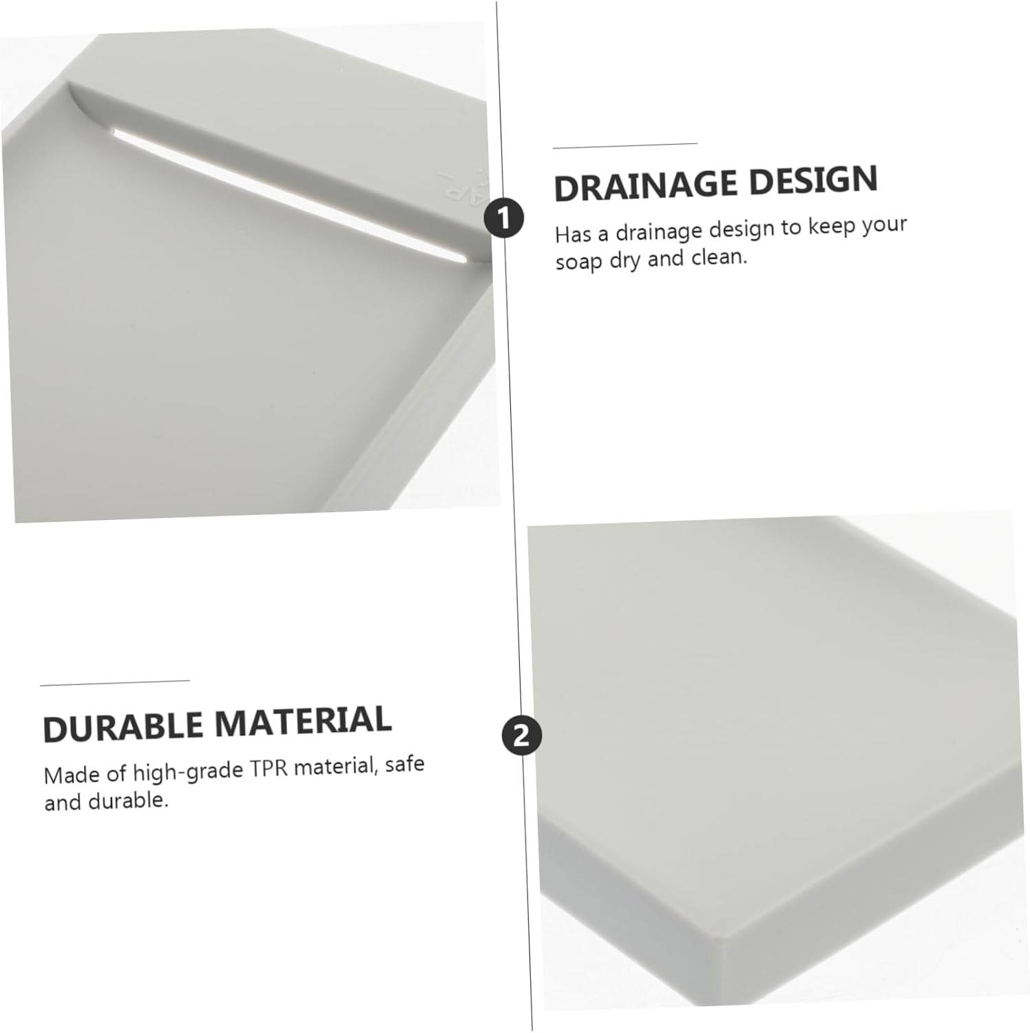 Zerodeko 2pcs Self-Draining Soap Dish for Bathroom Sink