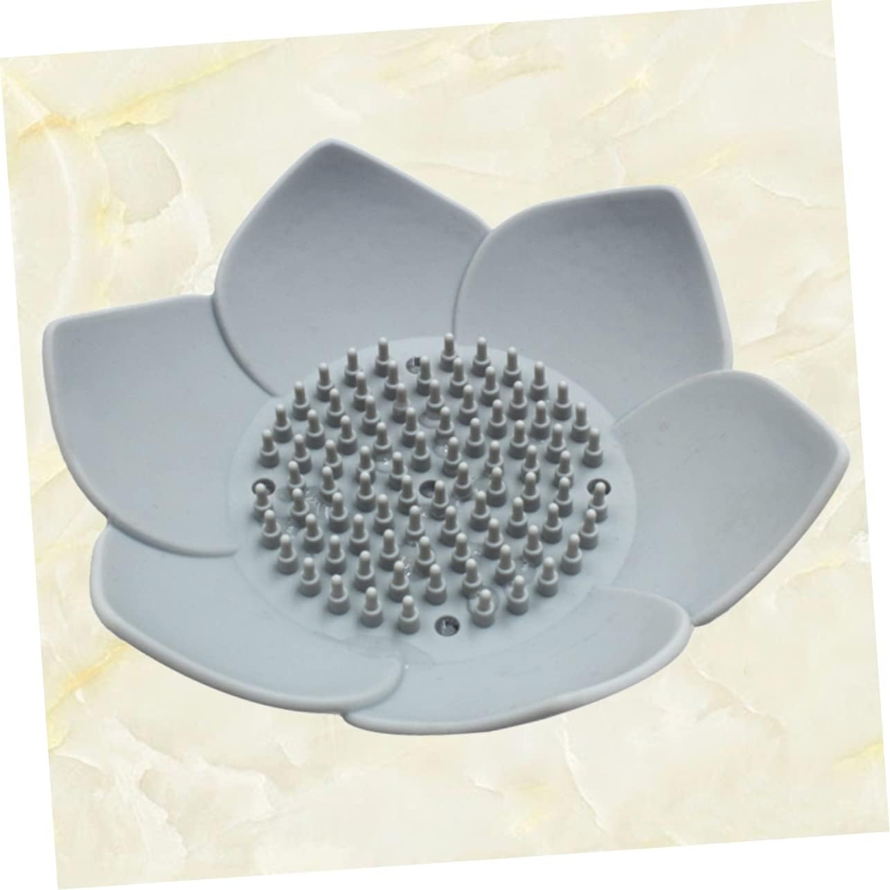Healifty Grey Silicone Flower Soap Dish Holder 1