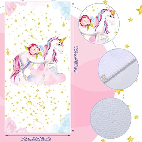 Boao Unicorn Microfiber Beach Towel Glitter Pink