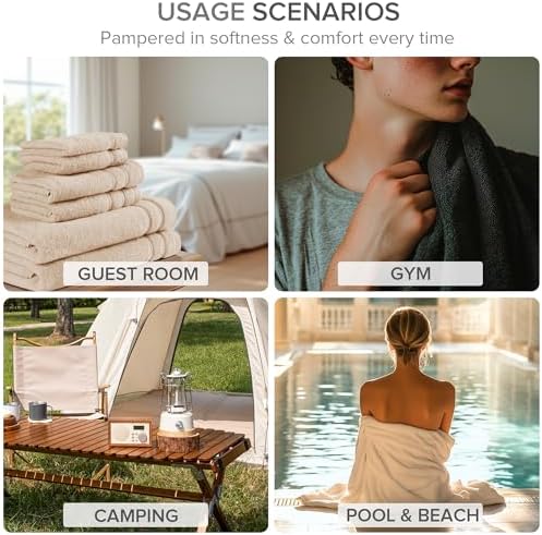 Comfort Spaces Extra Large 4-Piece Bath Towel Set 30x60