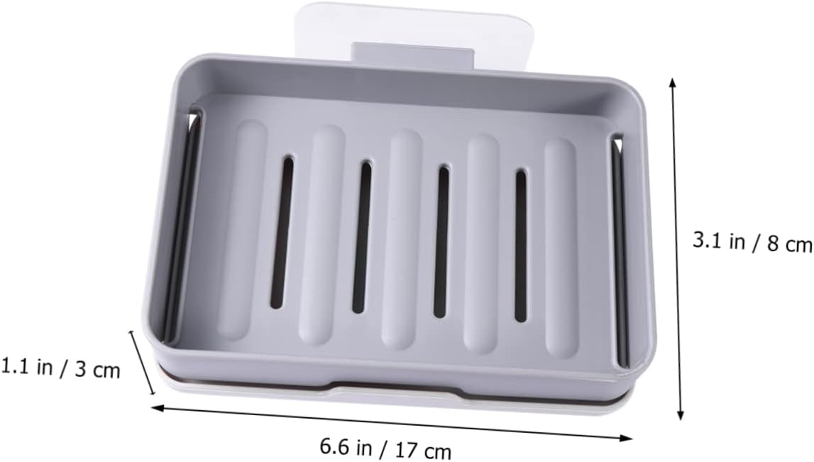 Beatifufu Wall-Mounted Soap Dish Draining Holder Sturdy Dark Grey