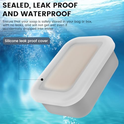 Travel Soap Container with Leakproof Silicone Lid and Drainage Pad
