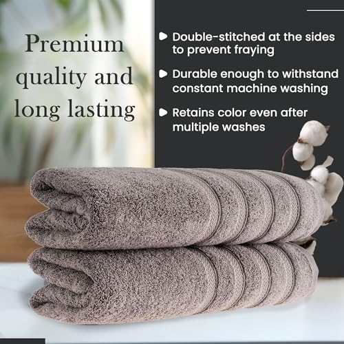 HALLEY Turkish 2 Pack Bath Towels - 650 GSM Soft Absorbent