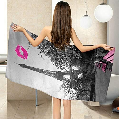 Moslion Comfy Bath Towels Eiffel Tower Decor 1