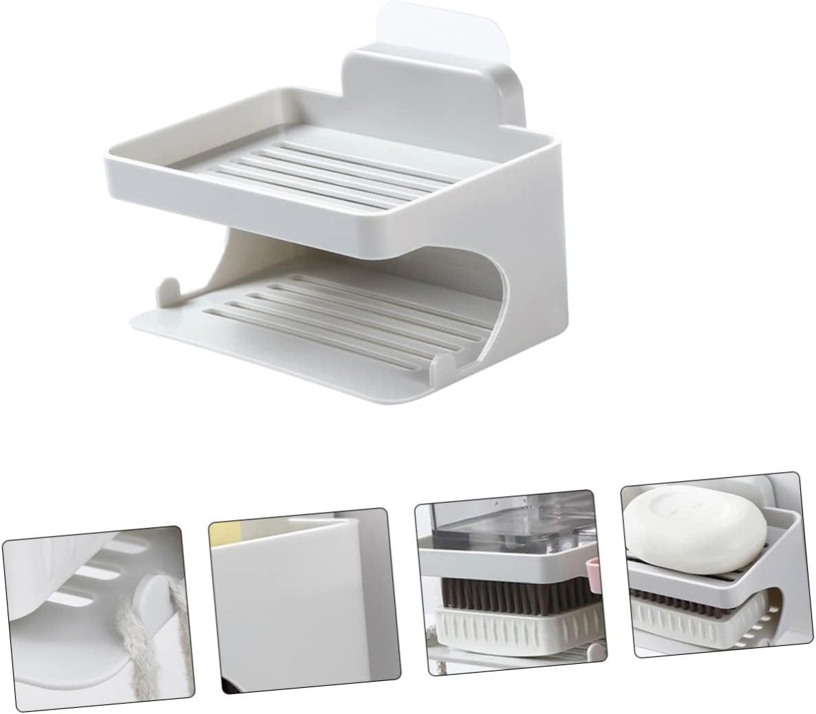 FOYTOKI Double Layer Soap Holder for Bathroom and Kitchen