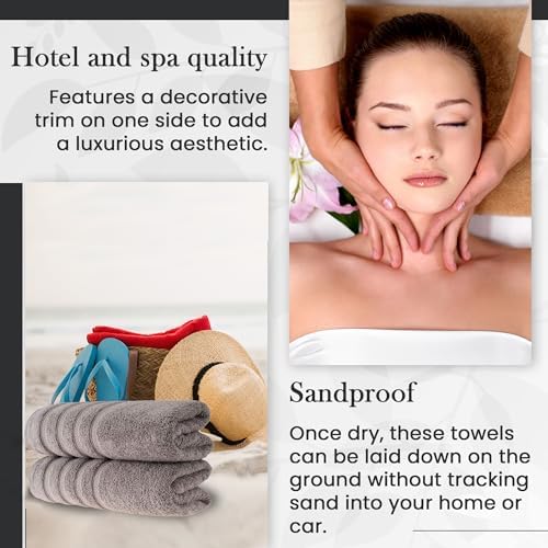 HALLEY Turkish 2 Pack Bath Towels - 650 GSM Soft Absorbent
