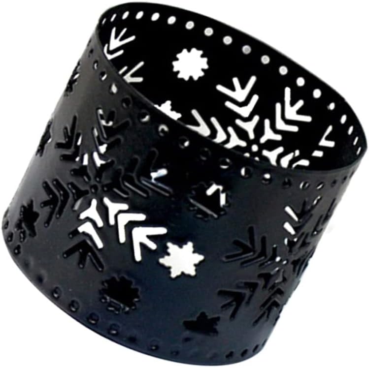 Retro Style Iron Hollow Christmas Candle Holder Snowflake Decor
