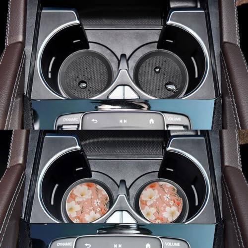 Takiito Flowers Car Cup Holder Coasters 2 Pack