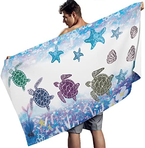 MYSLC Sea Turtle Starfish Beach Towel for Kids Adults 1