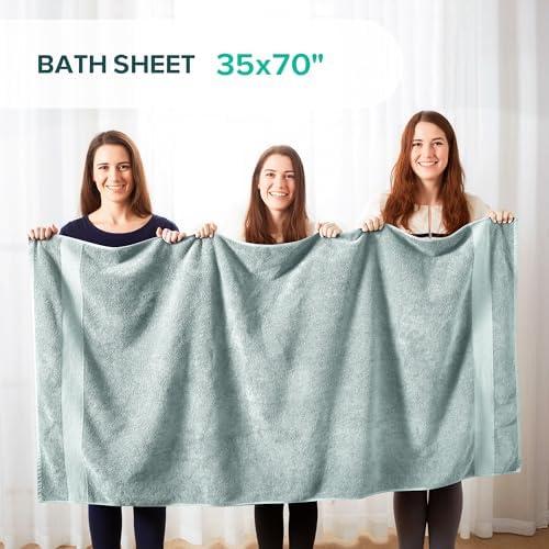 Comfort Spaces Turkish Bath Towel Set 35x70 Seafoam Green 1