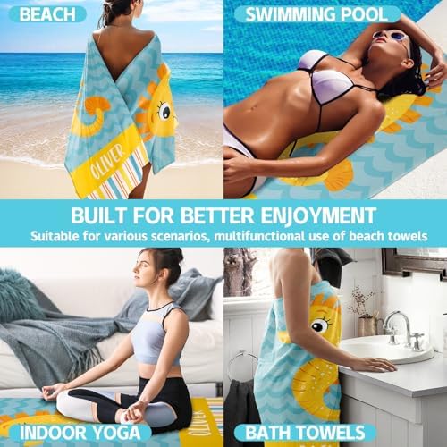 Custom Beach Towels with Names for Kids and Adults