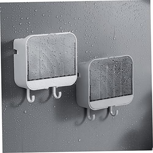 Alipis 2 Hook Wall Mounted Soap Dish Holder