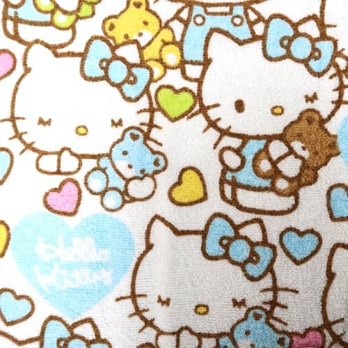 Kitty and Bear Face Towel Set - 2 Sets Pink Blue for Kids