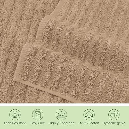 Elegant Comfort 6-Piece Turkish Cotton Towel Set Taupe