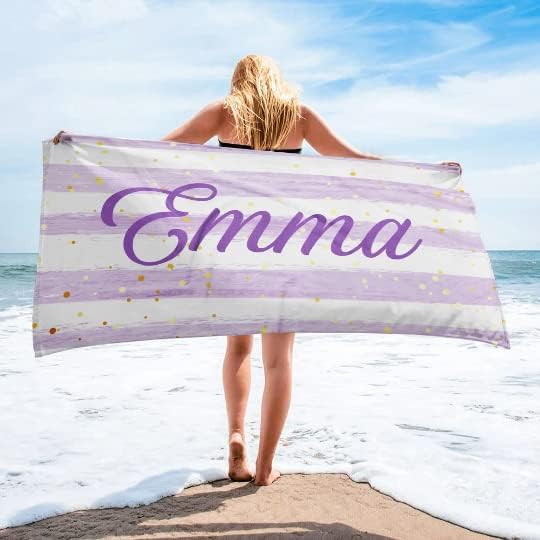 Custom Beach Towel - Personalized with Name Initials