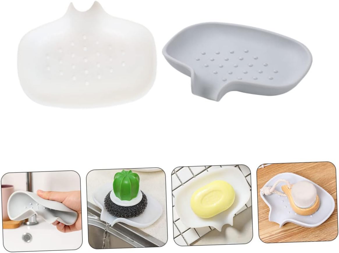 2pcs Portable Leak-Proof Soap Case with Anti-Slip Drainage