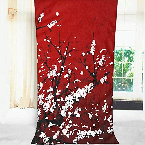 Moslion Comfy Bath Towels Japan Cherry Art Soft 64x32 Inches