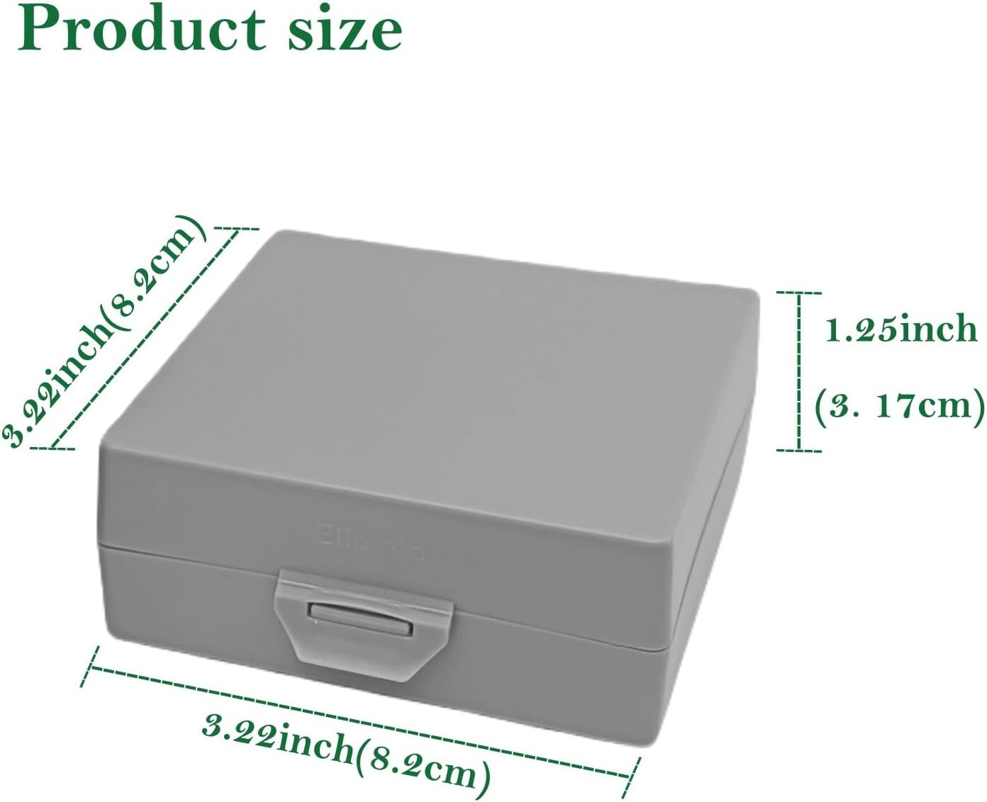 Elimeta Travel Soap Container Square 3x3x1 Inch Grey