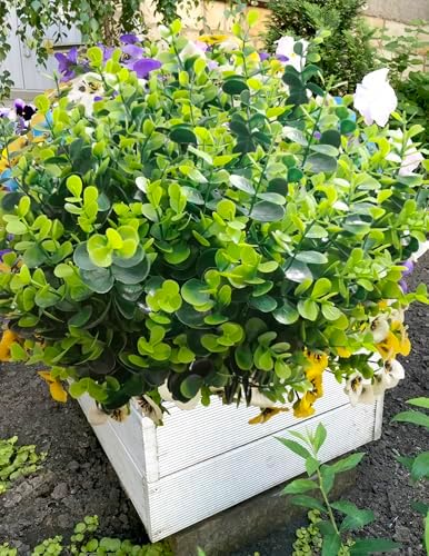 Thinktral Artificial Flowers for Outdoors 16 Pcs UV Resistant Fake Plants