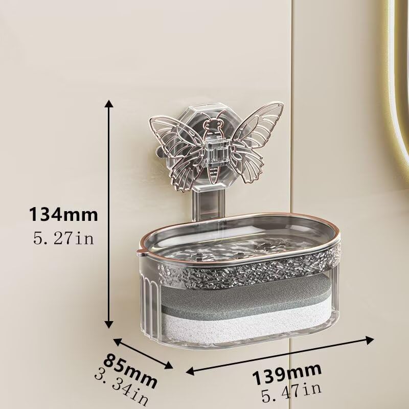 Butterfly Suction Cup Soap Dish - Gray