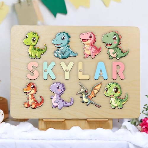 Personalized Name Dinosaur Puzzle Montessori Toy