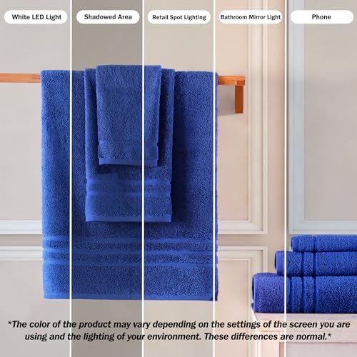 Hawmam Linen Royal Blue Washcloths 13x13 Inch 12 Pack