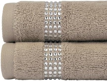Sparkles Home Stripe Fingertip Towel Set of 2 Taupe